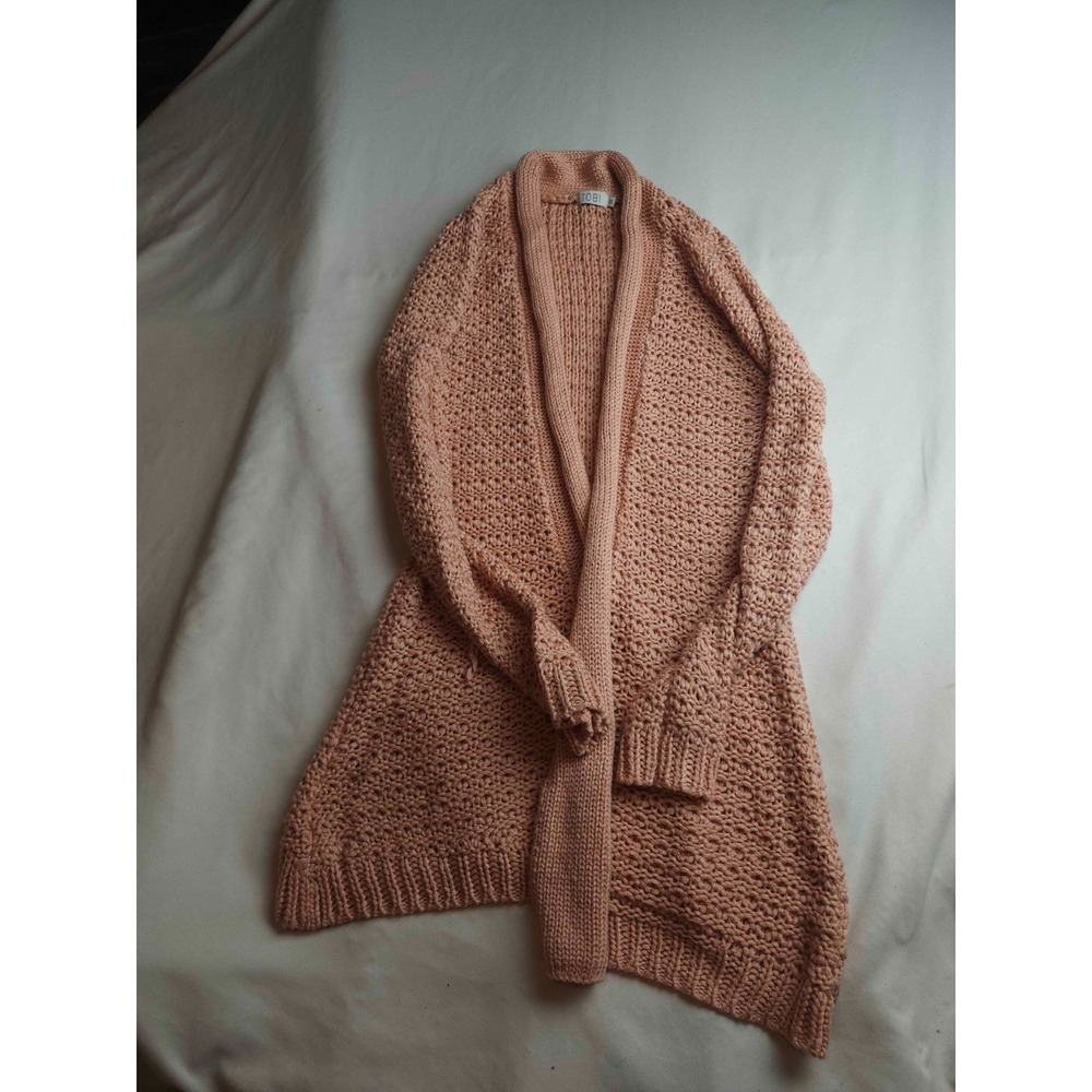Tobi Cardigan Sweater Womens XS Pink Boho Hippie Coastal Minimalist Layering